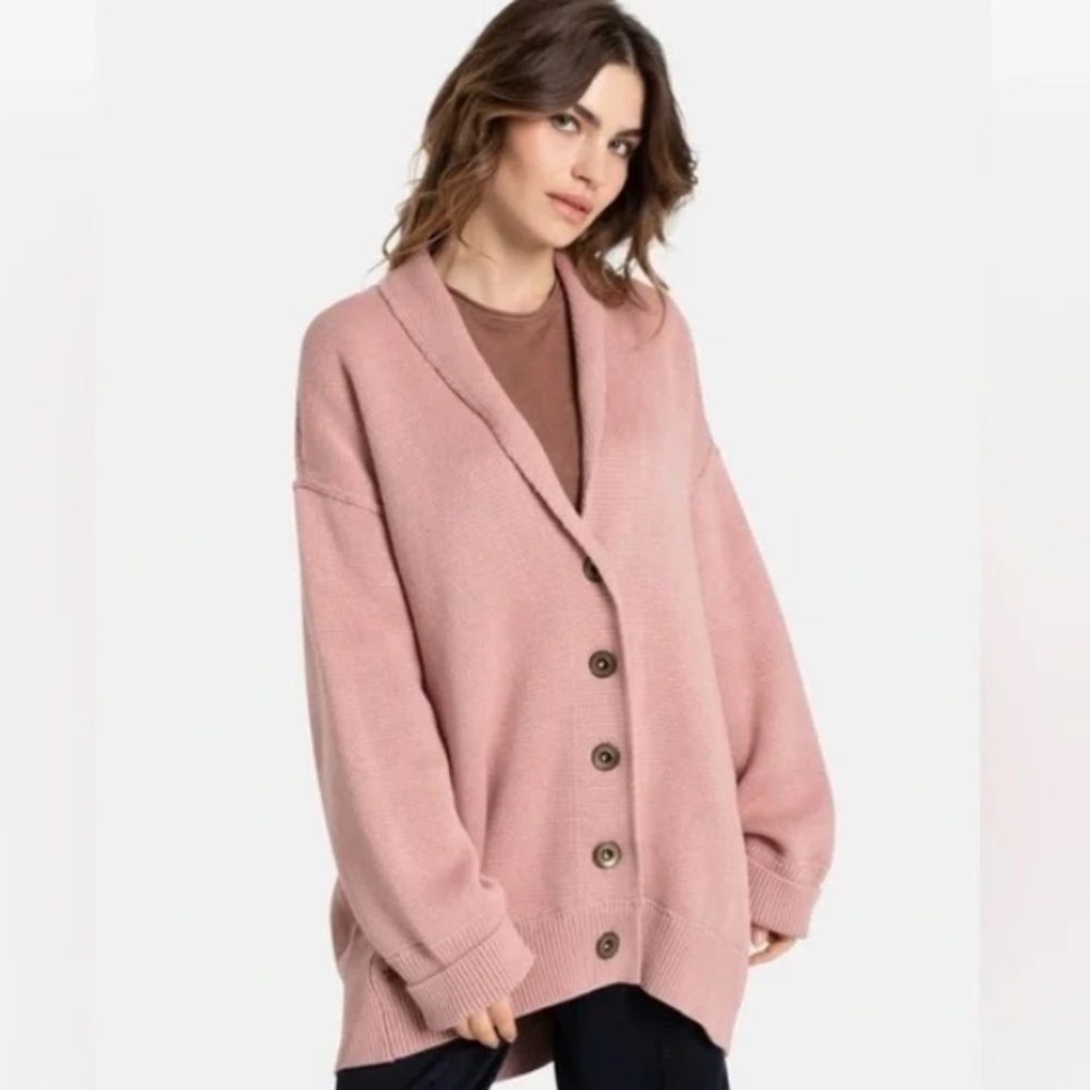 Free People Chamomile Pink Rose Cardigan Large EUC